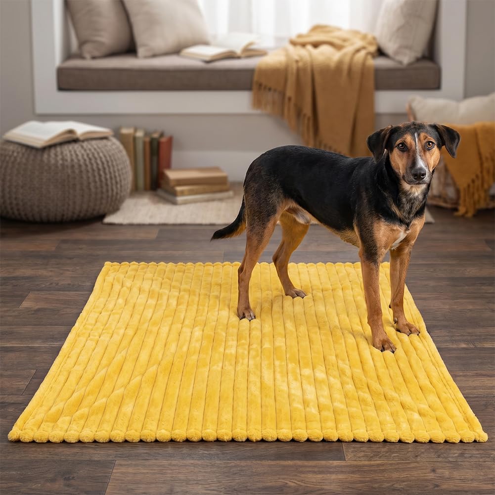Manta de apoyo emocional para perro, manta calmante de ansiedad por separación de mascotas, manta de felpa suave con patrón de punto trenzado, manta de seguridad para perros y gatos