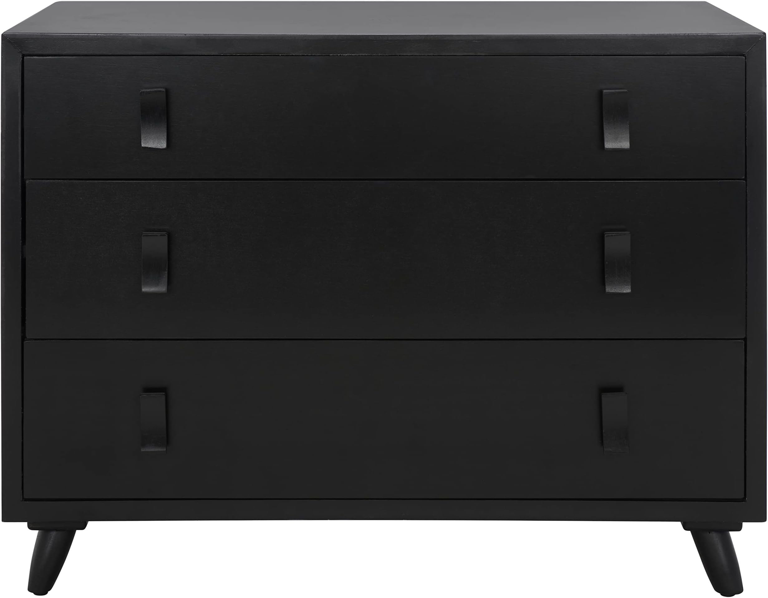 Home Collection Blaize Black 3-Drawer Nightstand Dresser Chest