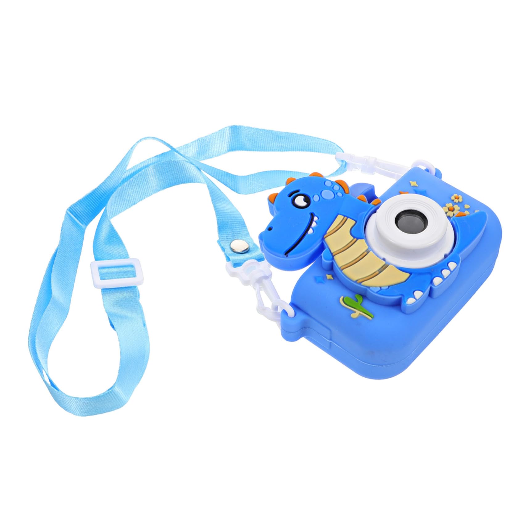 ROMISBABA Cámara Digital Infantil con Doble Lente Cámara de Fotos y Vídeo para Bebés Diseño Dinosaurio Azul Resistente para Uso Interior y Exterior
