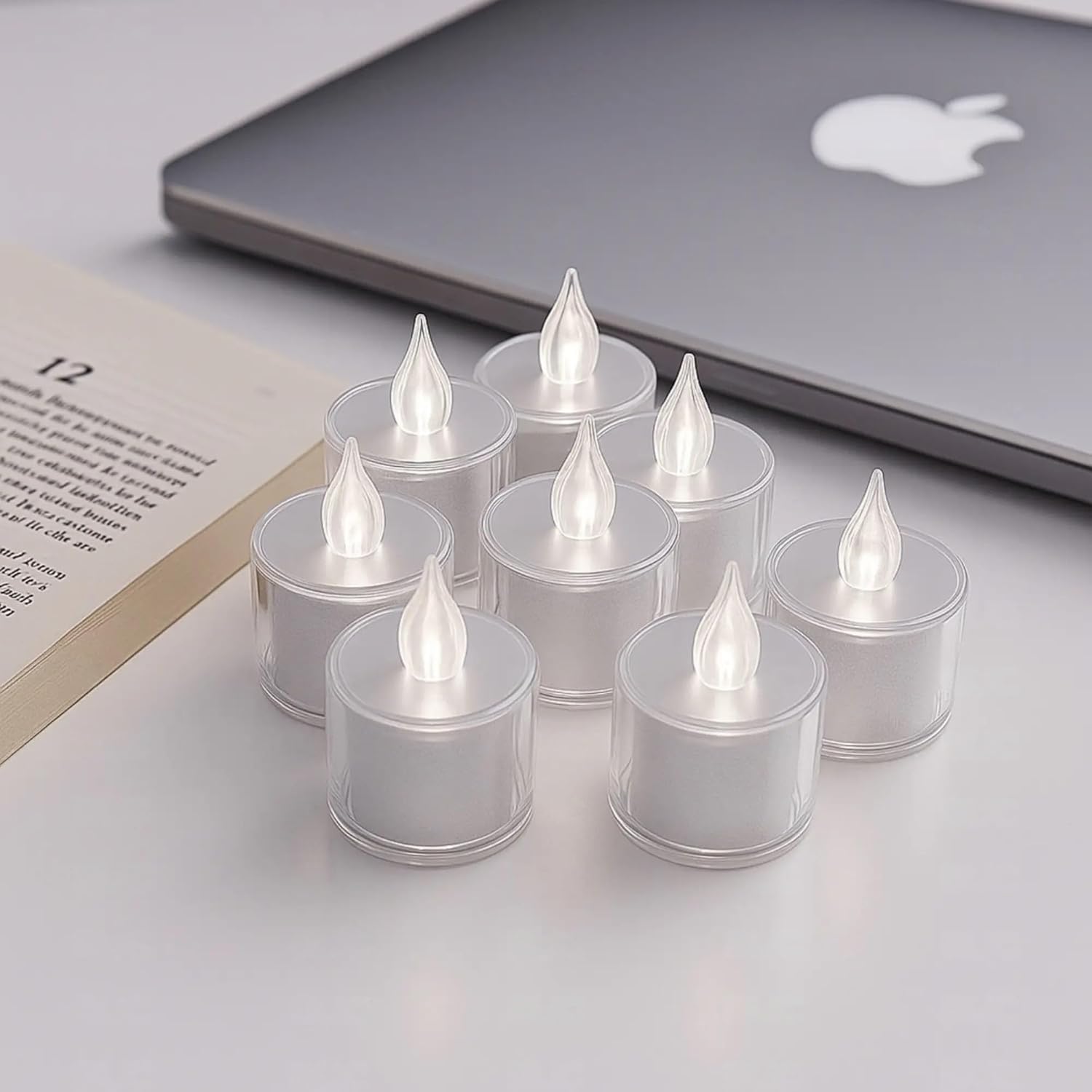 JAIPRI 6 Pcs Flameless LED Tealight Candle | Battery Operated, Warm Yellow Flickering Flame | Smokeless, Reusable | Home Decor, Diwali, Puja, Party Decoration Lights-image-45