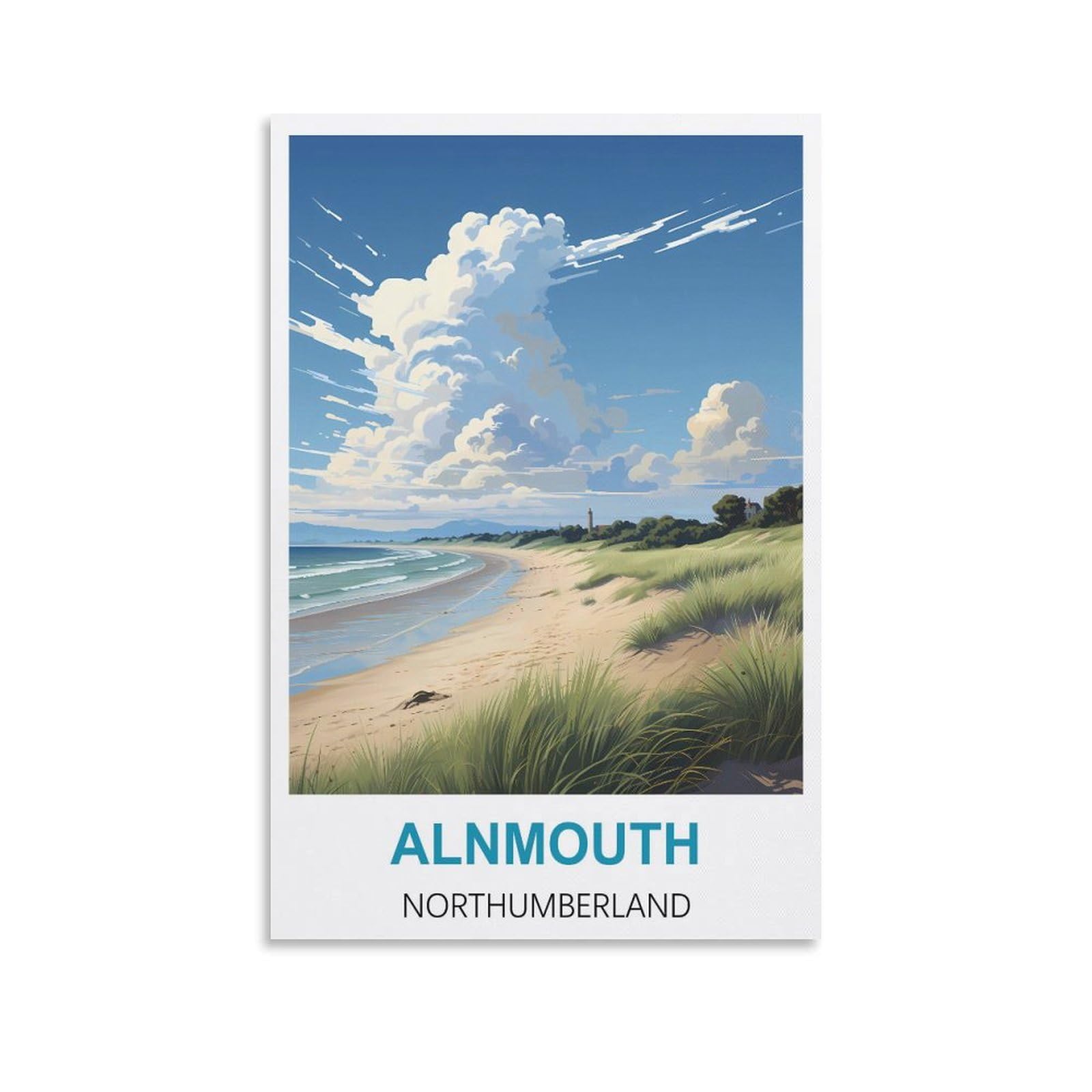 EZMLFA 5D Diamond Art Kits for Beginner,Alnmouth Northumberlands,Diamond Art House DIY Diamond Art Kits for Home Wall Decor 40x50cm