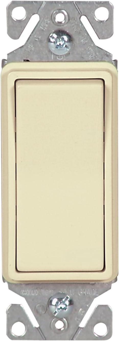 Eaton PJ8W Mid-Size Polycarbonate 2-Gang Combination Toggle and Duplex Receptacle Wallplate, White