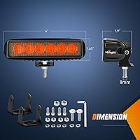 Vista 2 de Nilight Barra de Luz LED Ámbar de 6 Pulgadas 2PCS 18W Spot Conducción Niebla Fila Única Fuera de Carretera Luces de Barco Conducción Parachoques