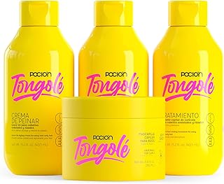 La Pocion Tongolé Curly Hair Care Kit - Shampoo, Treatment Conditioner, Leave-In Conditioner & Hair Mask - Ultimate Hydration & Repair for Defined, Frizz-Free Curls