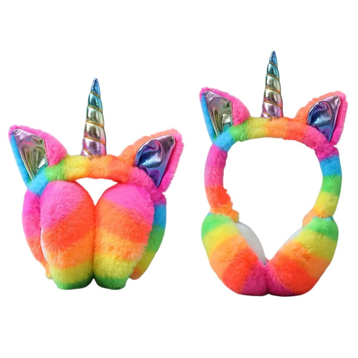 New 2025 Unisex Colorful Fluffy Earflap Unisex Lovely Cartoon Ears Warmer Cap Soft Headband Fur Headphones Gradient Earmuff Jewelry Findings Fashion Trendy Accessories Creative Gift For Women And Men