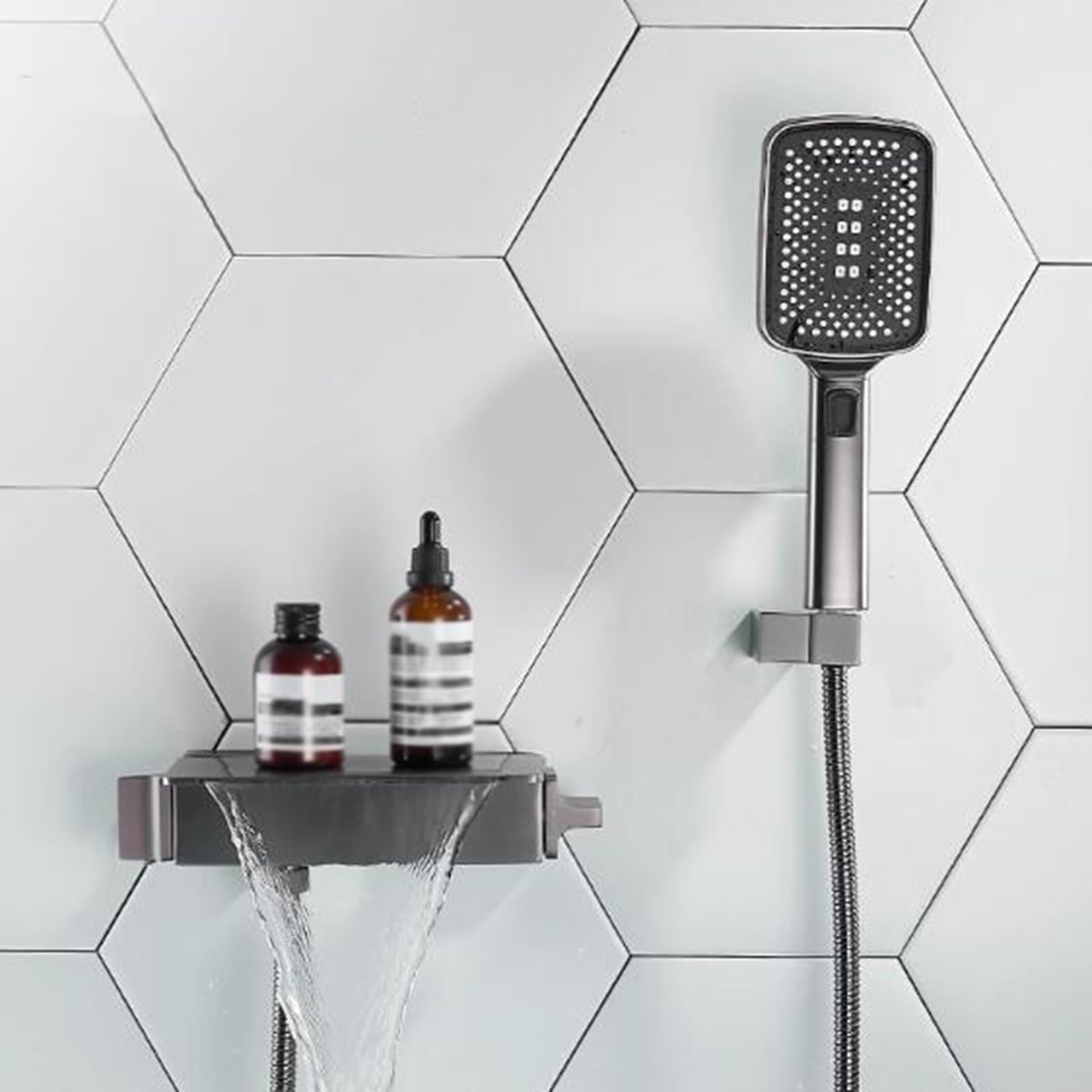 Badewannen Armatur Mit Wasserfall - Wandmontage Mit Handbrause