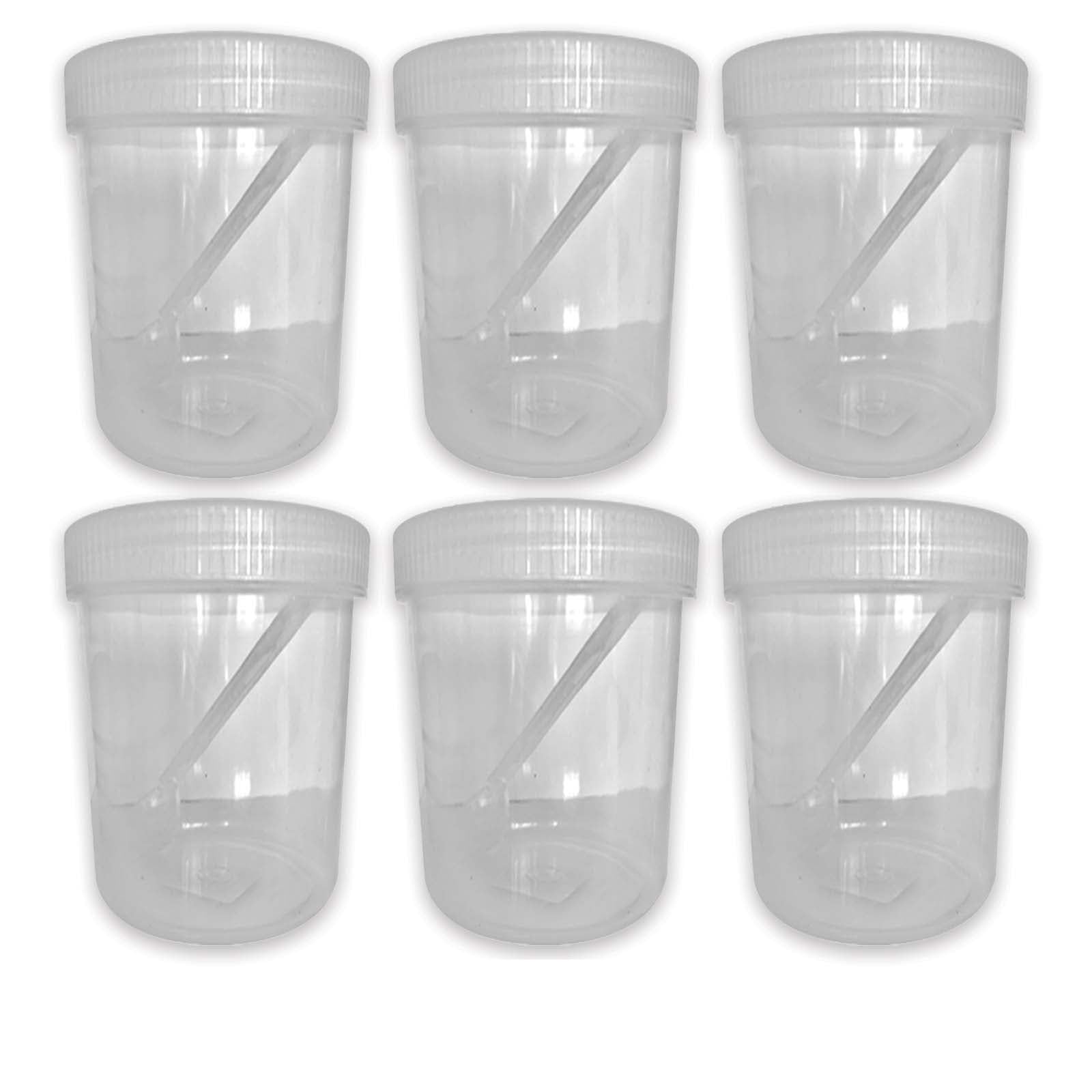 QUANTA Plastic Storage Jars with Spoon – Food Storage Containers | BPA-Free PET Clear Canisters with Screw Lids | Multipurpose Kitchen Jars for Spices, Snacks, Sweets, Coffee (Pack of 6, 1950ml)