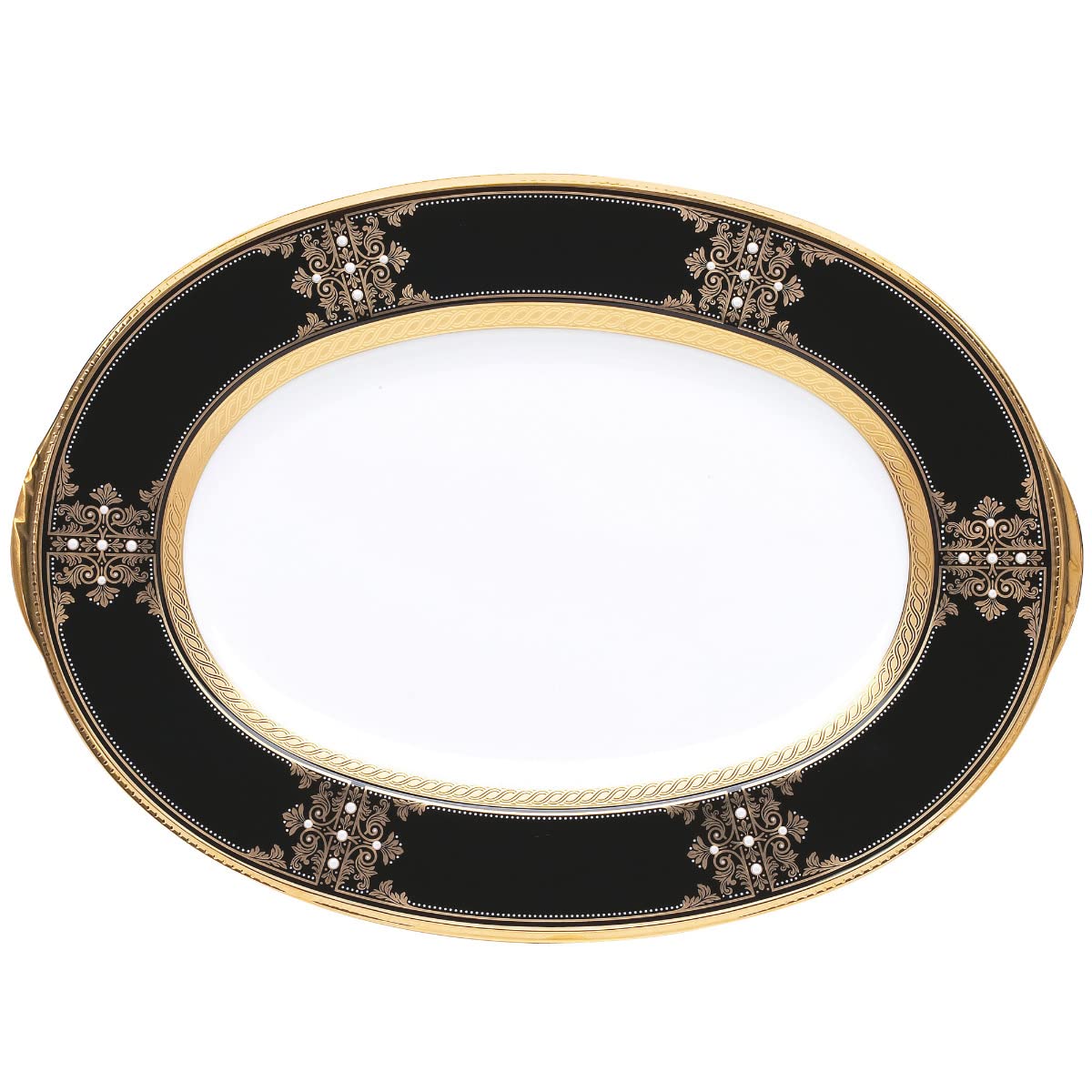 Plateau Ovale 12 Pouces Noritake Evening Majesty en Porcelaine Fine