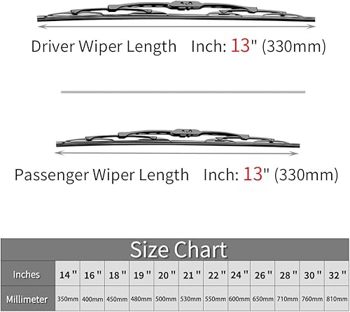 Miniatura 2 de OTUAYAUTO 13"+13" Limpiaparabrisas delanteros - Reemplazo para limpiaparabrisas de ventana Jeep Wrangler TJ 1997-2006 - Gancho J premium para todo