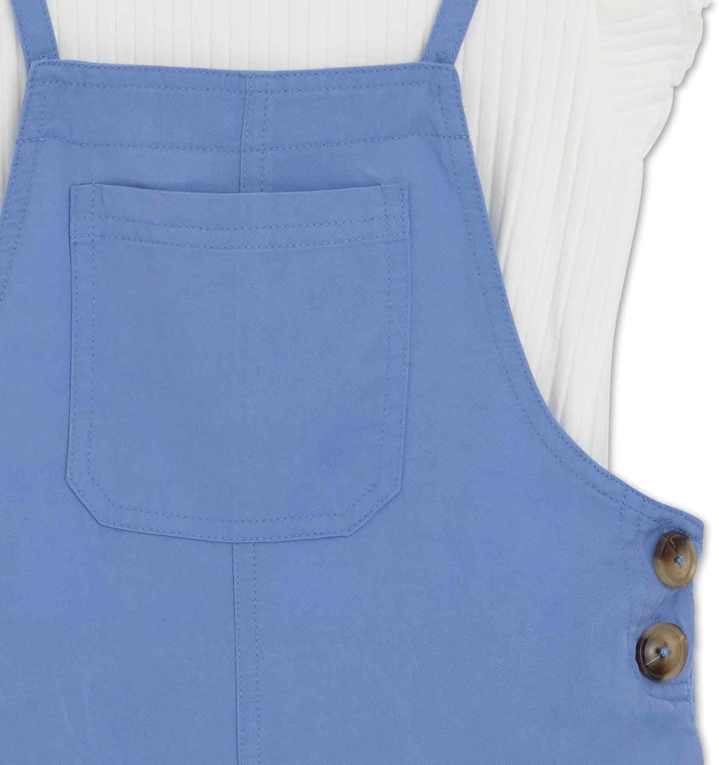 Speechless Girls' 2-Piece Mineral Wash Romper and Flutter Sleeve Tee Set