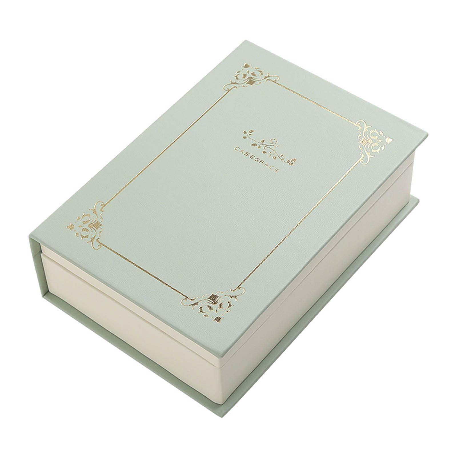 HZBB Book Travel Jewellery Box Organiser for Rings Earrings Necklaces PU Leathers Velvets Jewelry Cases Gift Box for Women Pu Leathers Cases