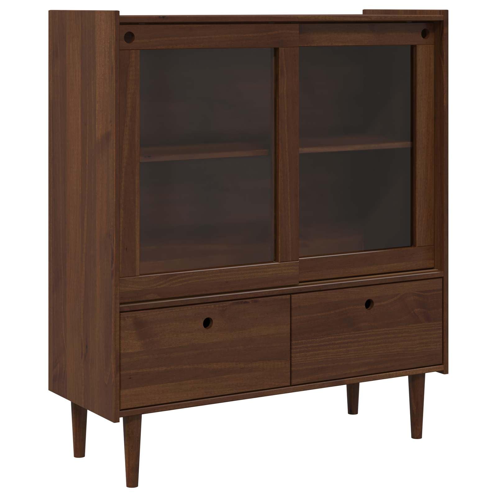 Credenza Bilbao con anta scorrevole in vetro, caramello scuro, 104