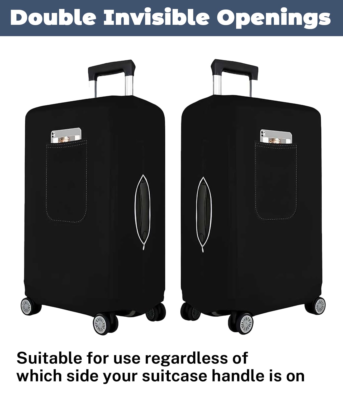 Morbuy Funda para Maletas Elástica, Negro Funda Maleta Cabina Protector Grande, para Cabina de 29-32 Pulgadas, Suitcae Cover con Bolsillo, Lavable, Antirrayaduras