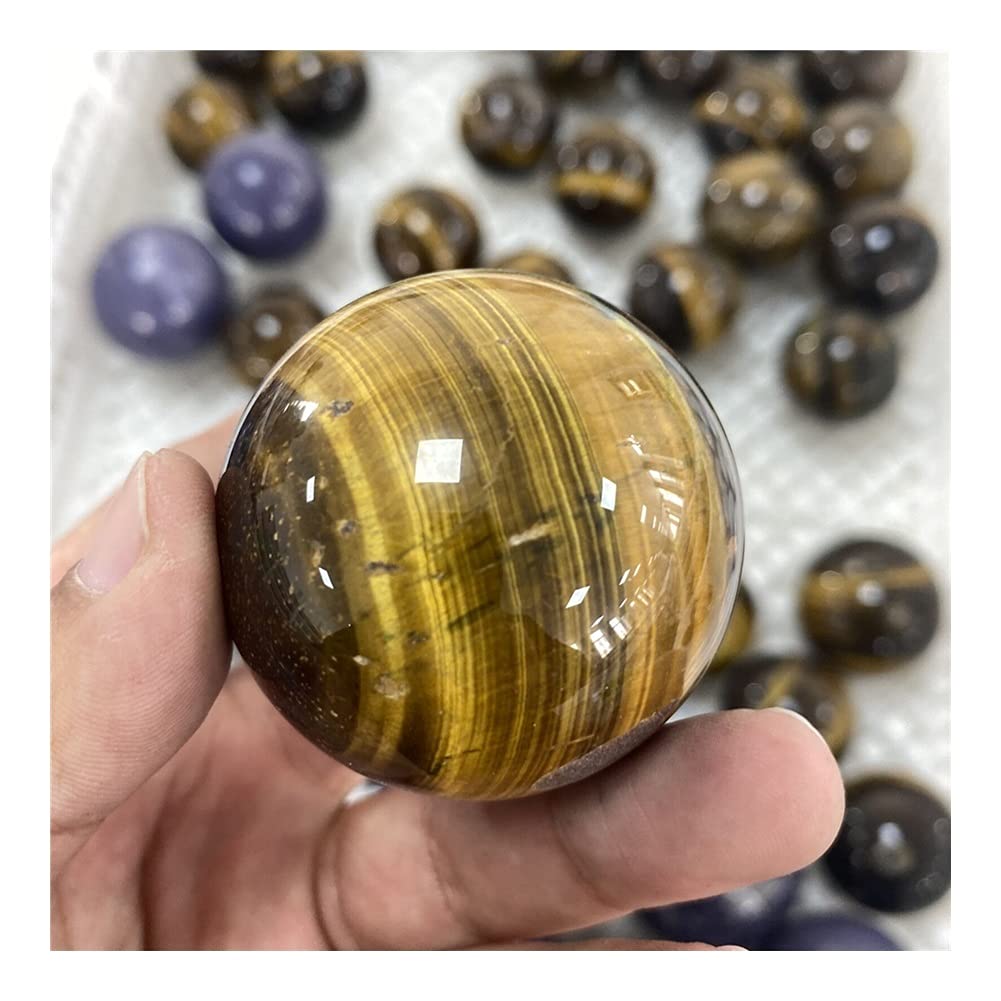 鑑賞用養老水晶玉 キャツアイ タイガーアイ 中国 箱付 鑑賞用養老水晶玉