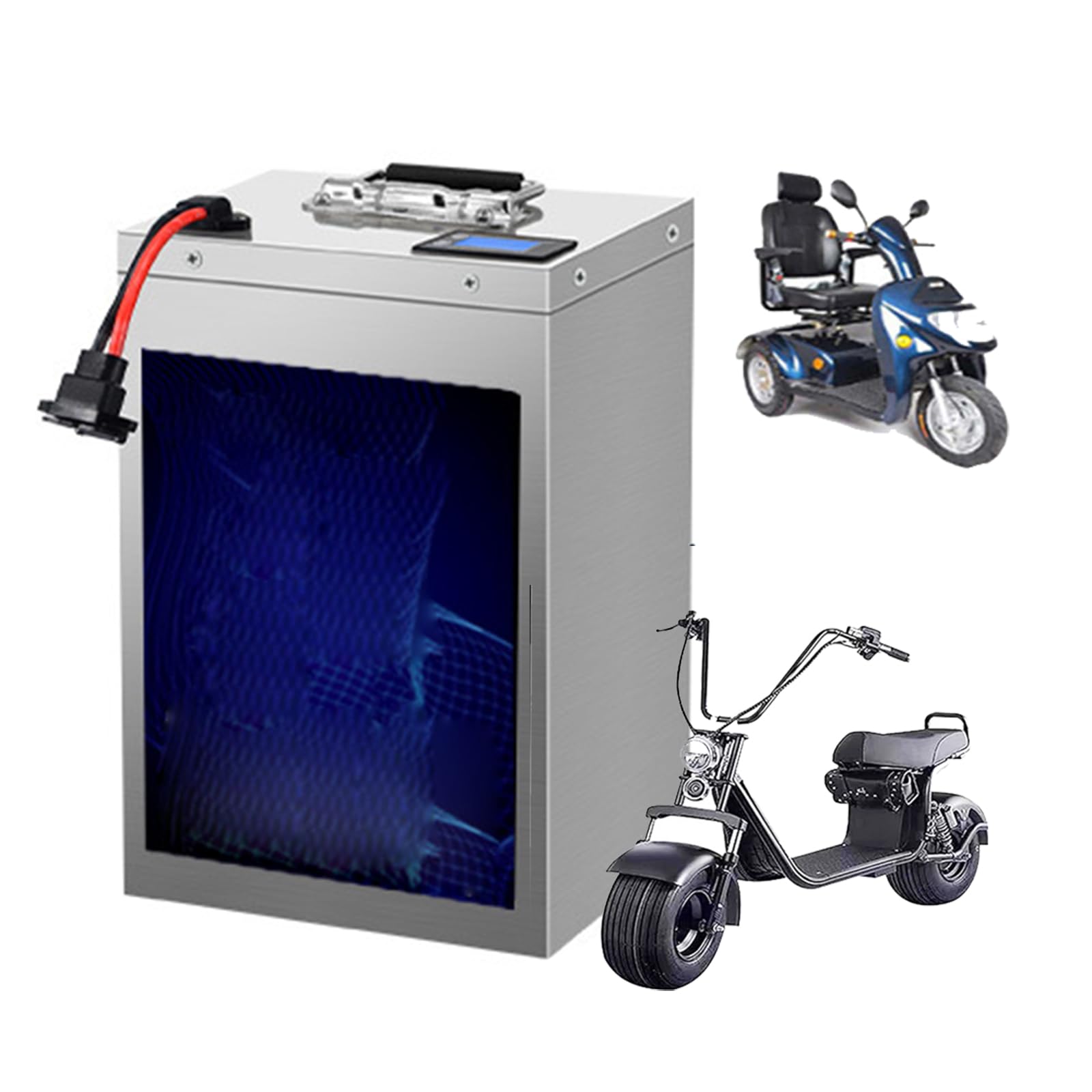 HJGHY 60V Motorcycle Battery 60V 30Ah 50Ah 60Ah 100Ah Ebike Battery 60V Lithium Battery Pack LiFePO4 Battery for 0-6000W Moped Bicycle Tricycle Motor