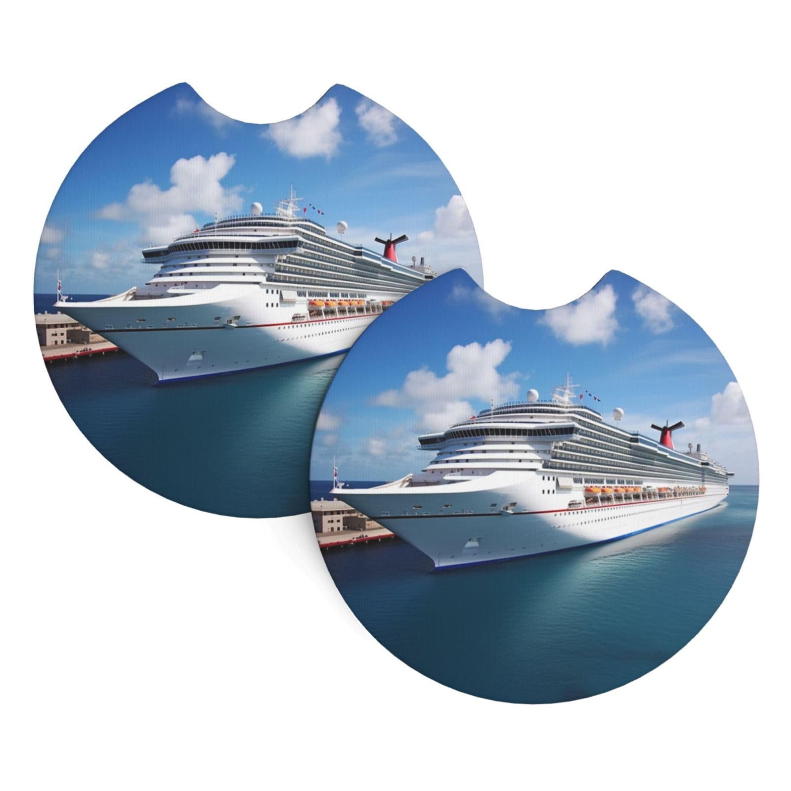 2PCS Car Coaster for Cup Holders Universal Auto Cup Mat Cruise Ships Cup Coaster Pad 2.7" Waterproof Neoprene Non-Slip Cup Holder Coasters Car Interior Accessories for Women Men