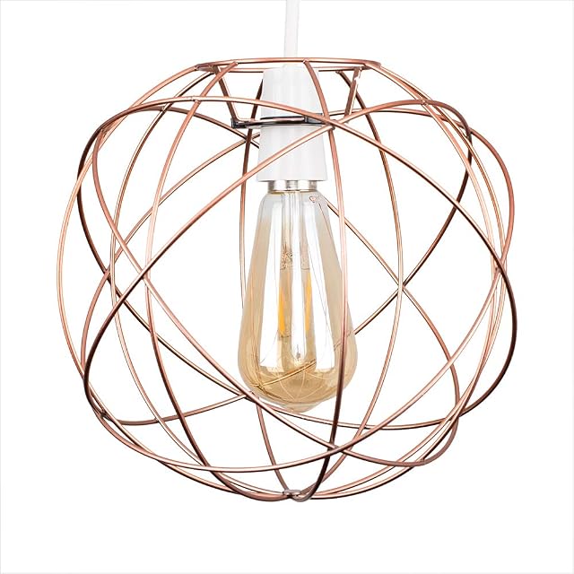 MiniSun Retro Style Atom Design Copper Metal Basket Cage Ceiling Pendant Light Shade