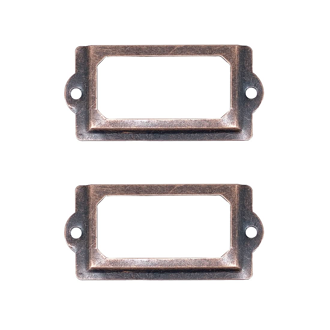 Adiyer [32 Pack] Antique Copper Office Library File Drawer Cabinet Card Tag Label Holder Metal Frame 70mm x 33mm