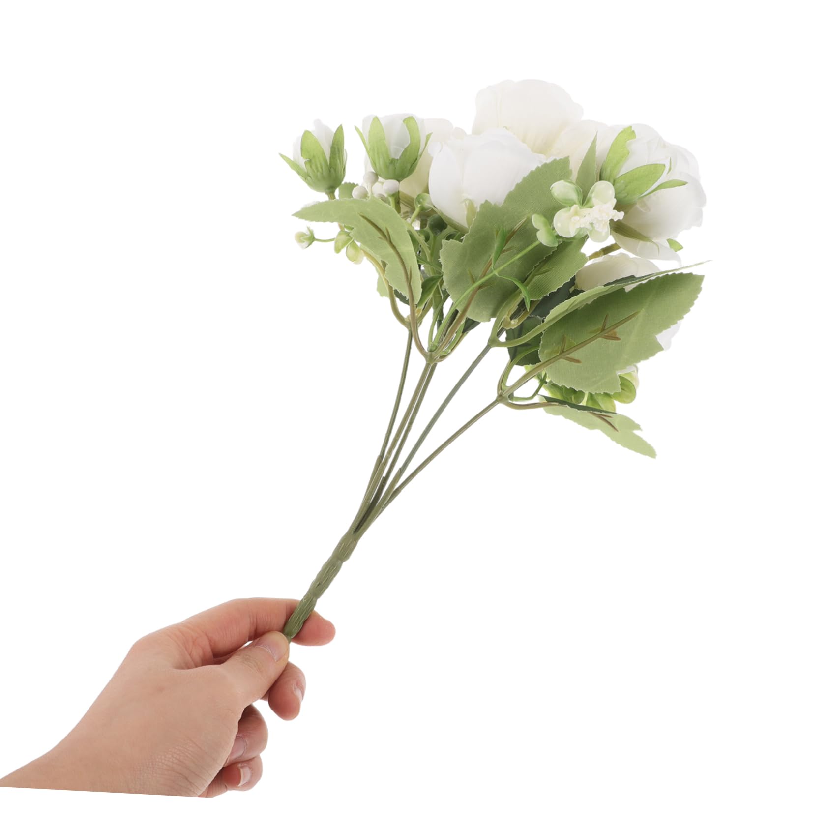 Cabilock Künstlicher Pfingstrosen Blumenstrauß Seide Realistisch Hochzeitsdeko Tischarrangement Weiß Pflegefrei Wohnzimmerdekoration