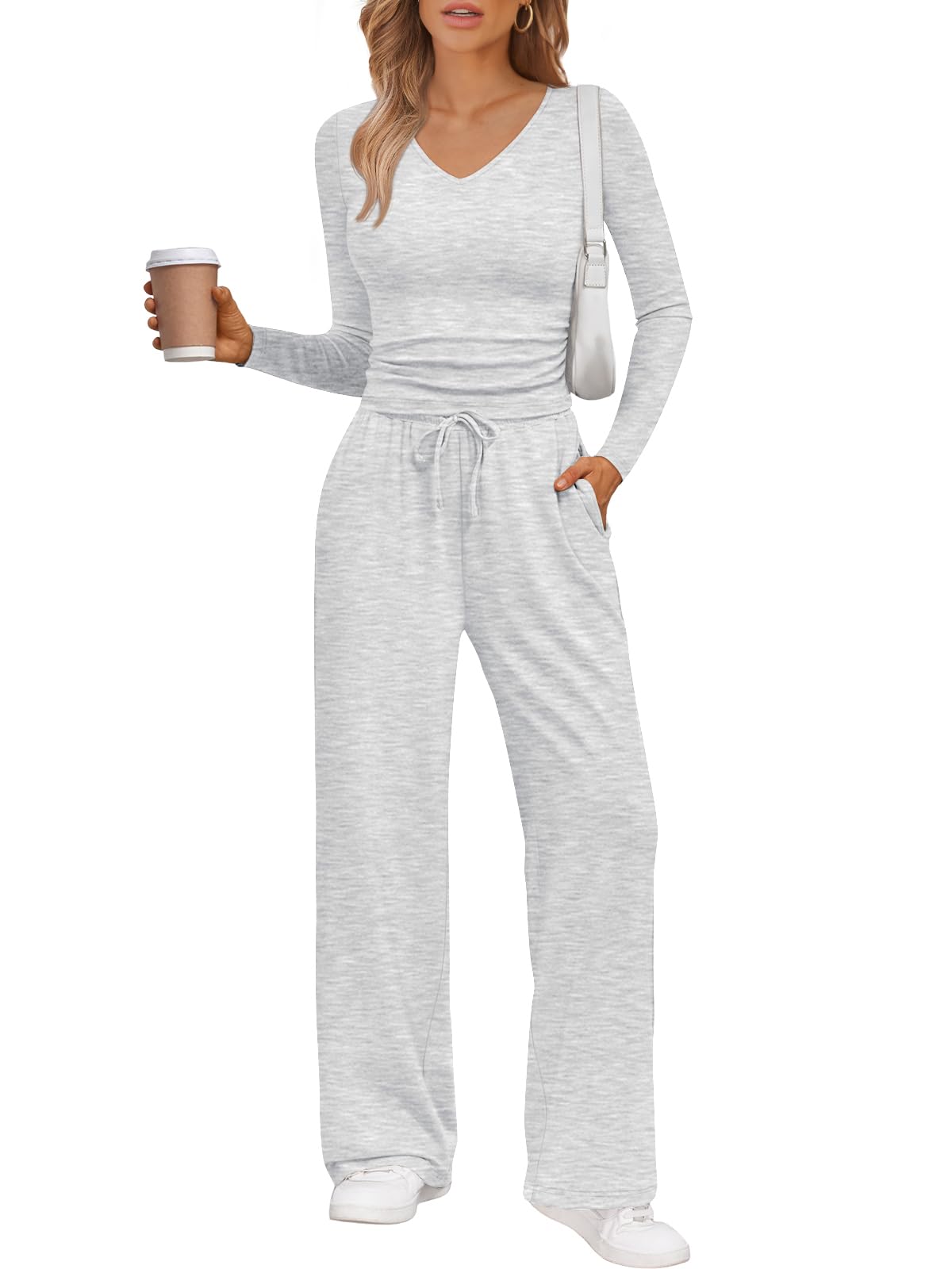 Trendy Queen 2 Piece Lounge Sets for Women Fall Outfits 2025 Fashion Two Piece Sweatsuits Business Casual Outfits