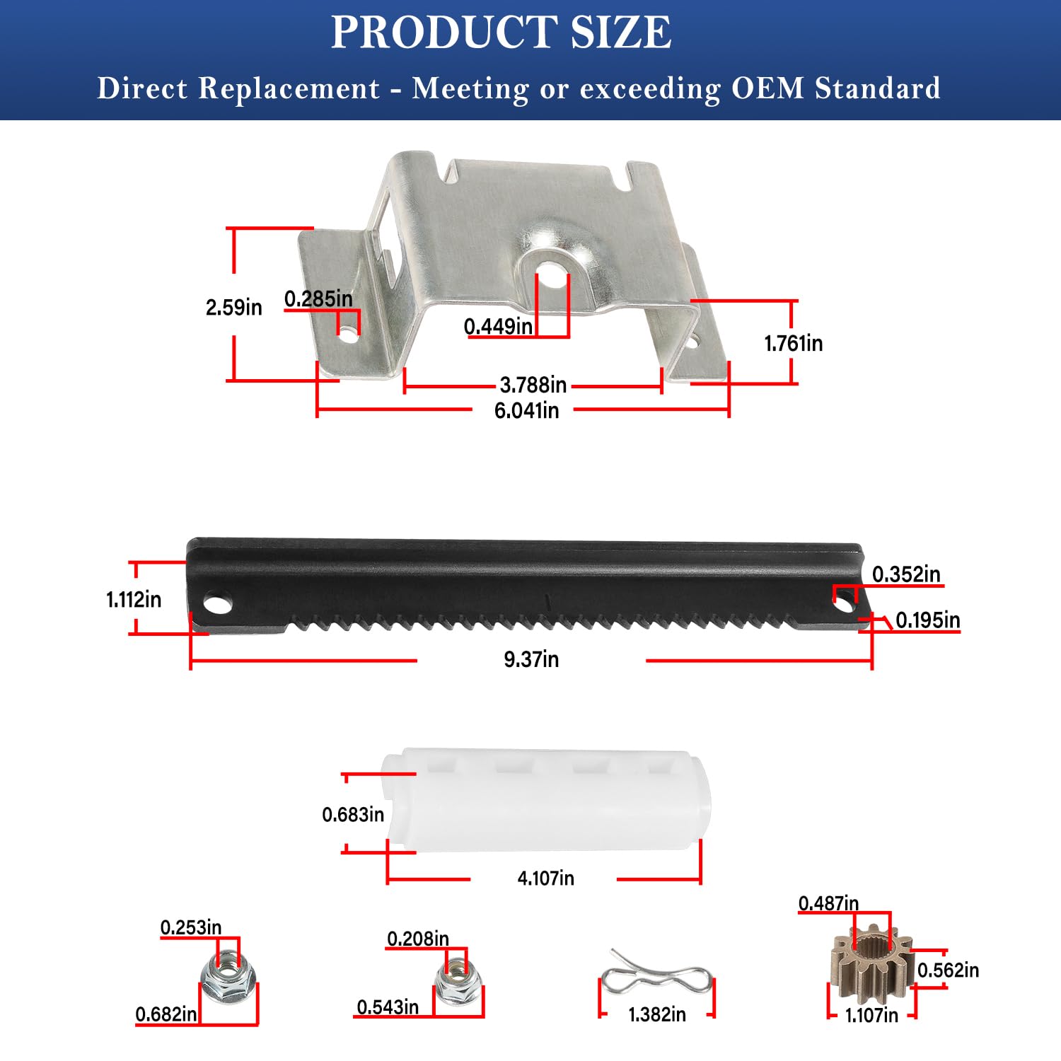 753-11064B CR12 Kit de service de crémaillère pour tondeuse à gazon Cub Cadet CC30 CC30H CC30E Hydro Mini Riders/MTD Columbia CR30/Craftsman R1000, remplace 783-06988A, 753-11064A, 783-07239A etc