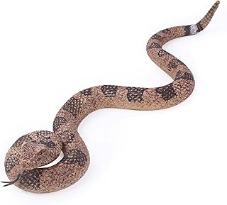 SIENON Realistic Fake Snakes Toy Soft Rubber Snake Figure Garden Snake Scare Birds and Squirrels, Rattlesnake Toy Figurines Stress Relief Gag Toys Halloween Decoration Party Favors Prank Props