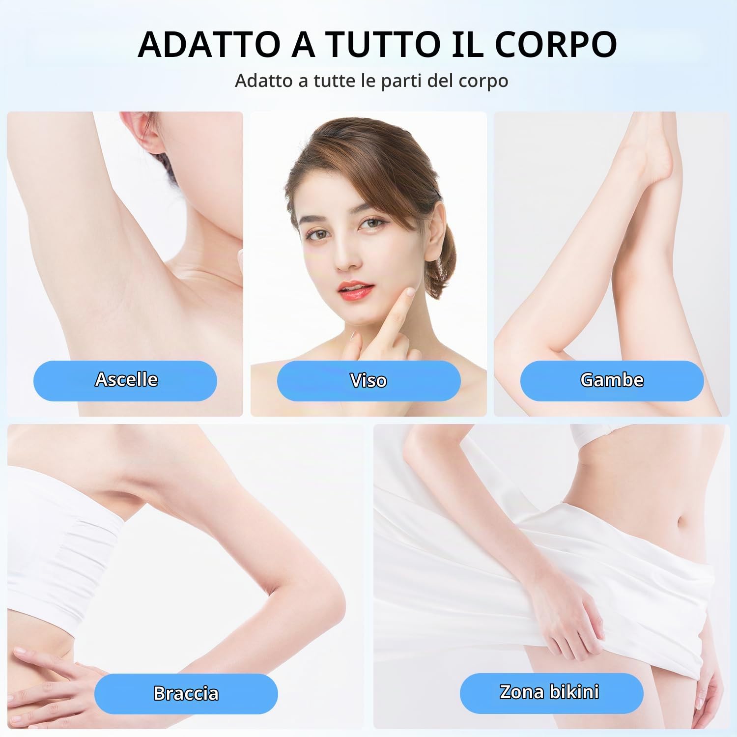 Luce Pulsata, Epilatore Luce Pulsata con Funzione di Raffreddamento, 999,900 Flashs IPL, Epilateur Laser avec 3 Livelli di Energia, per Donna e Uomo, pour Ascelle,Viso, Tutto il Corpo