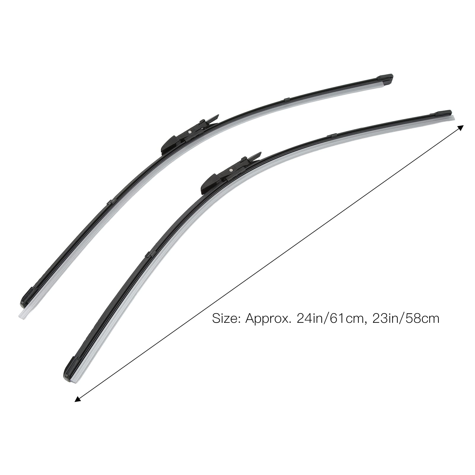 61610431438, Spazzole tergicristallo anteriore antirumore resistenti alle intemperie Spazzole tergicristallo 61 cm + 58 cm per auto