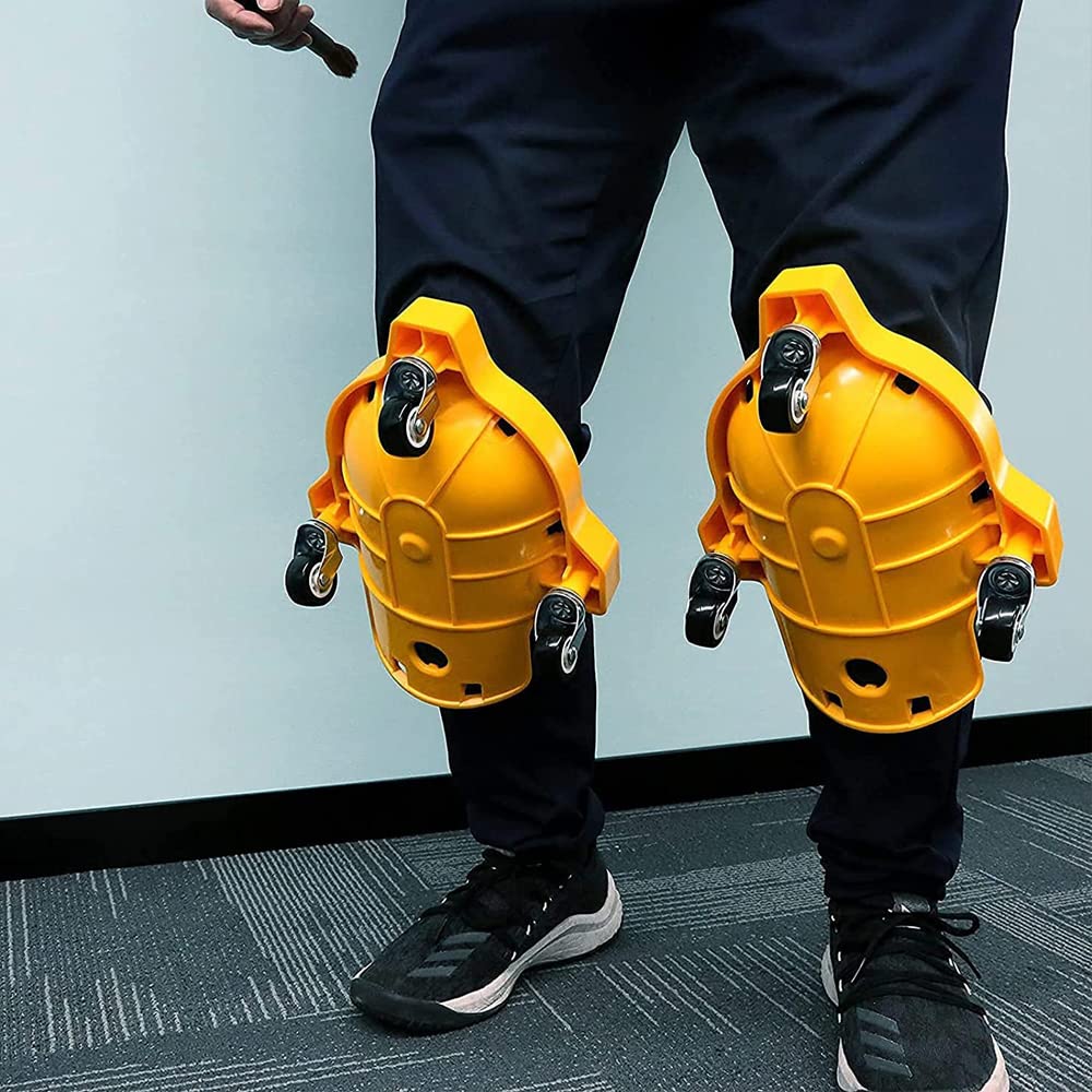 Lot de 2 genouillères robustes pour le travail - Avec roulettes - Capacité de rotation à 360 degrés - Sans soulever - Antidérapantes - Avec sangles réglables