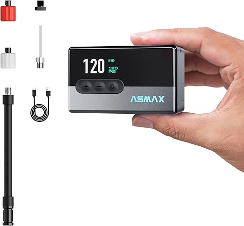 Bomba de aire de bolsillo T30, bomba de bicicleta eléctrica de inflado rápido de 16 segundos con manómetro, mini bomba de bicicleta de 120 PSI,