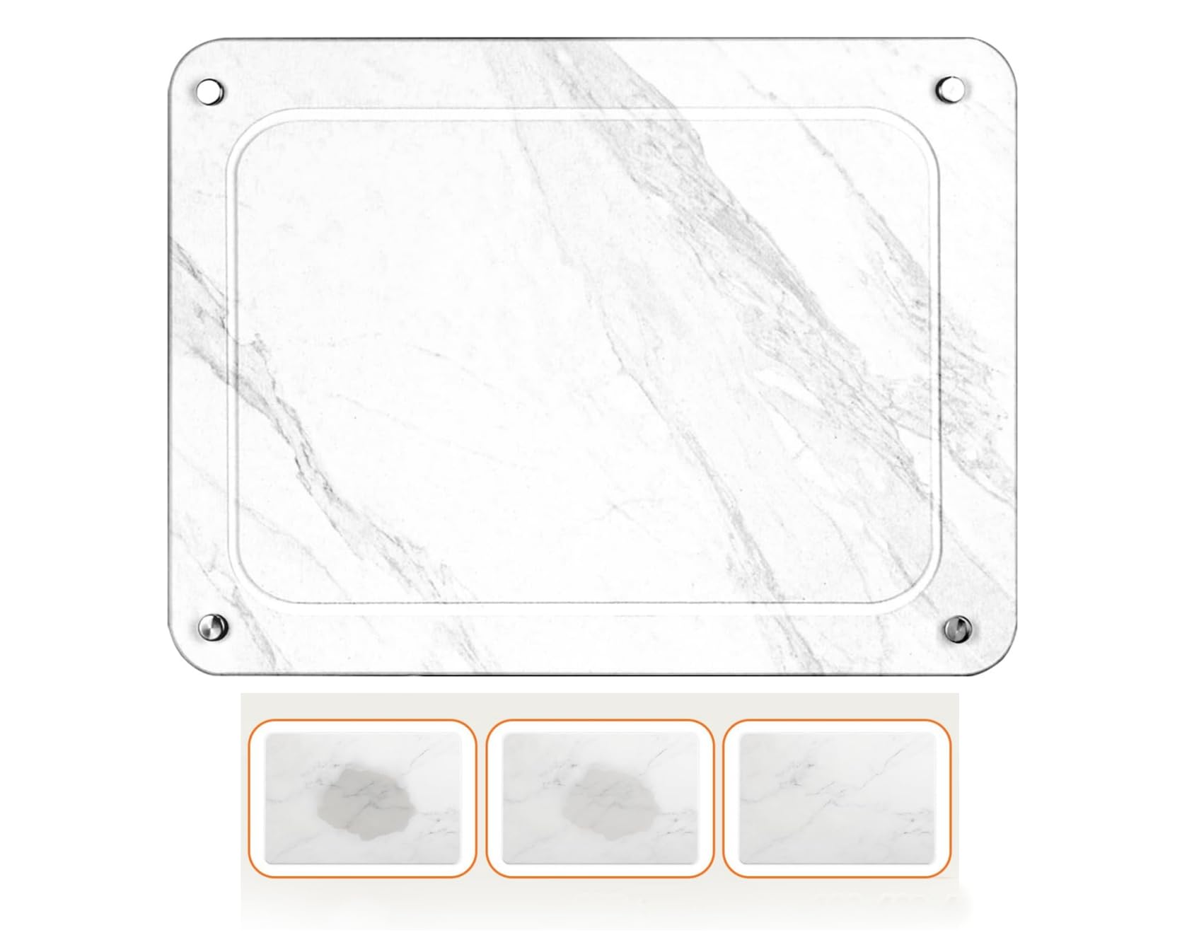 Drying Mat for Kitchen - Ultra Absorbent Stone Tableware Mat - Heat Resistant Non-Slip Quick Drying with Stainless Steel Feet Diatomaceous Earth -