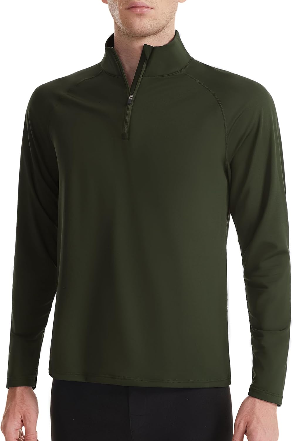 Runhit Men's Quarter Zip Fleece Pullover Thermal Running Shirts Lightweight Sweatshirt Long Sleeve Polo Shirt - Image 2