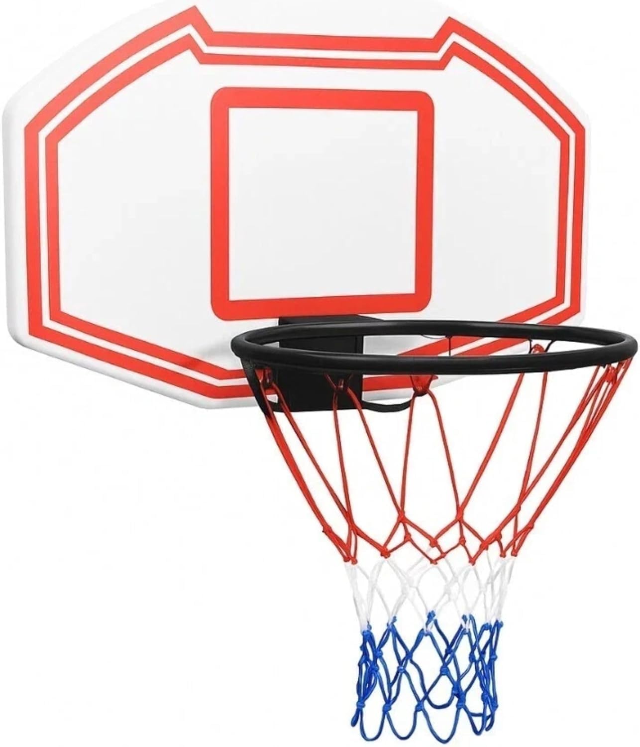 Wall Mounted Basketball Hoop Set with Shatter-Resistant Backboard, Metal Rim and Net – Indoor & Outdoor Basketball System for Home, School or Garage (Multicolour)