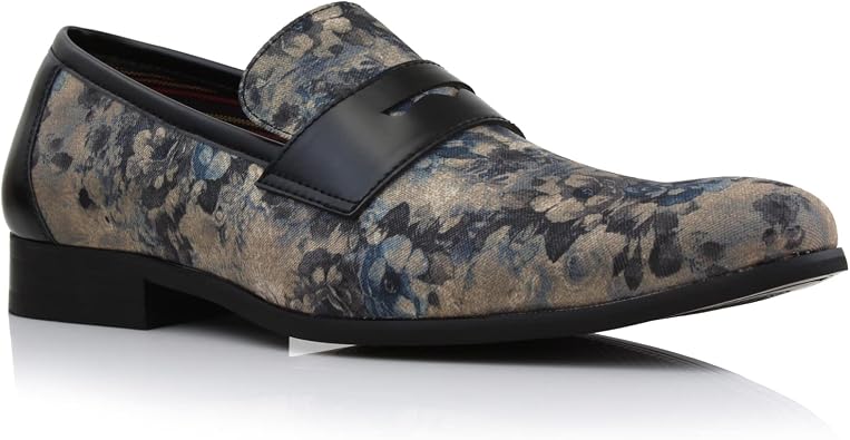 Ferro Aldo Mens Classic Penny Loafers & Slip-On Dress Shoes | Woven, Floral, and Plaid Styles |