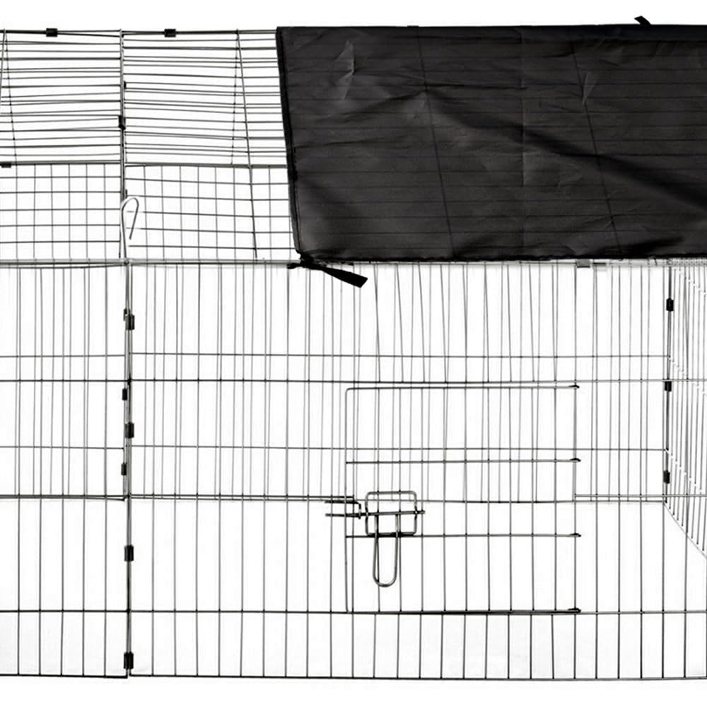 Mucola Freigehege Kleintiere 180x75x75 cm Metall verzinkt mit Sonnenschutz | Freilaufgehege Kaninchen Auslauf Kleintierauslauf faltbar 4 Türen | Hasenauslauf Meerschweinchen Gehege Outdoor fuchssicher