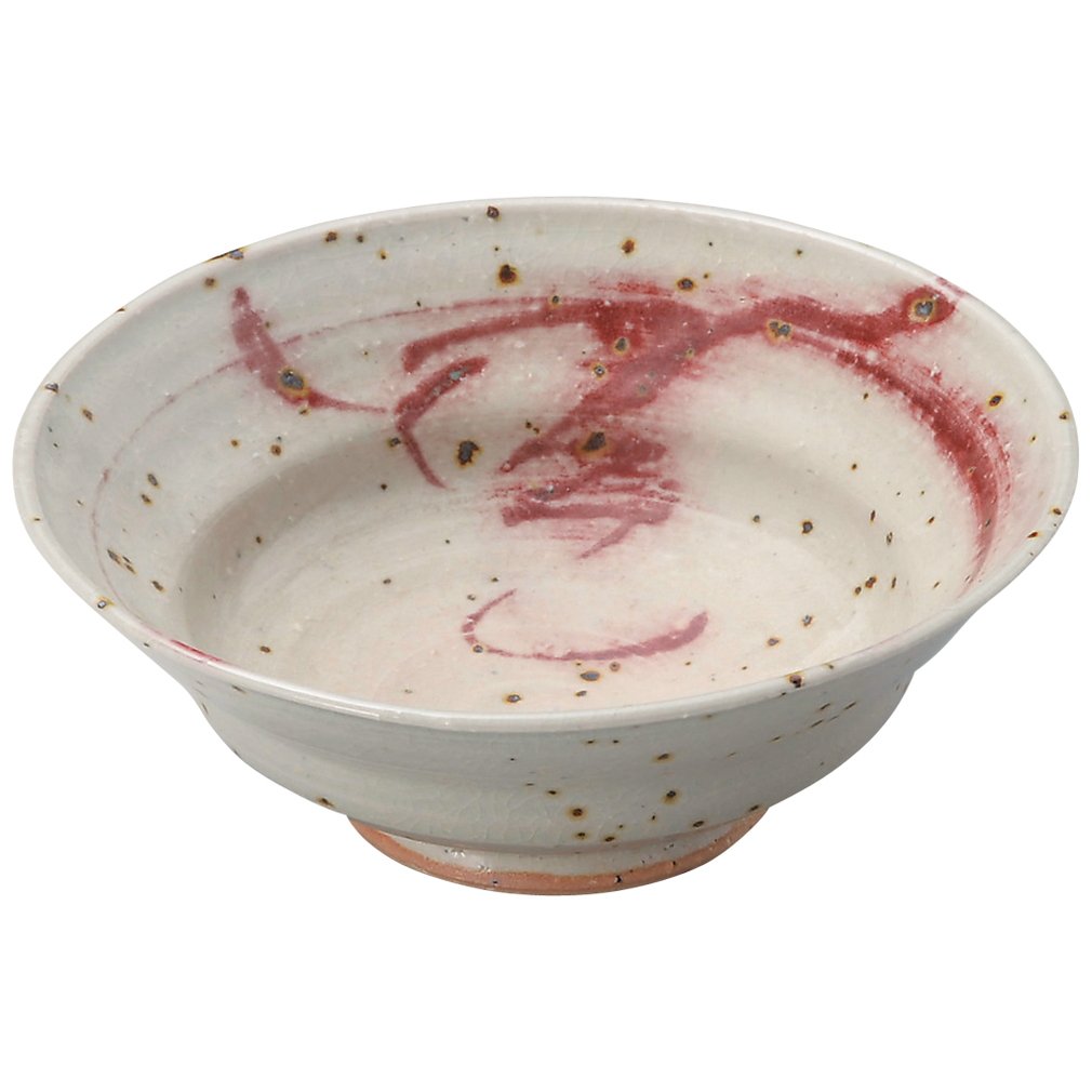 広永　赤絵　器 楽天市場】美濃焼 志野 赤絵 片口 盛鉢 約24cm 大鉢 サラダ 揚げ物