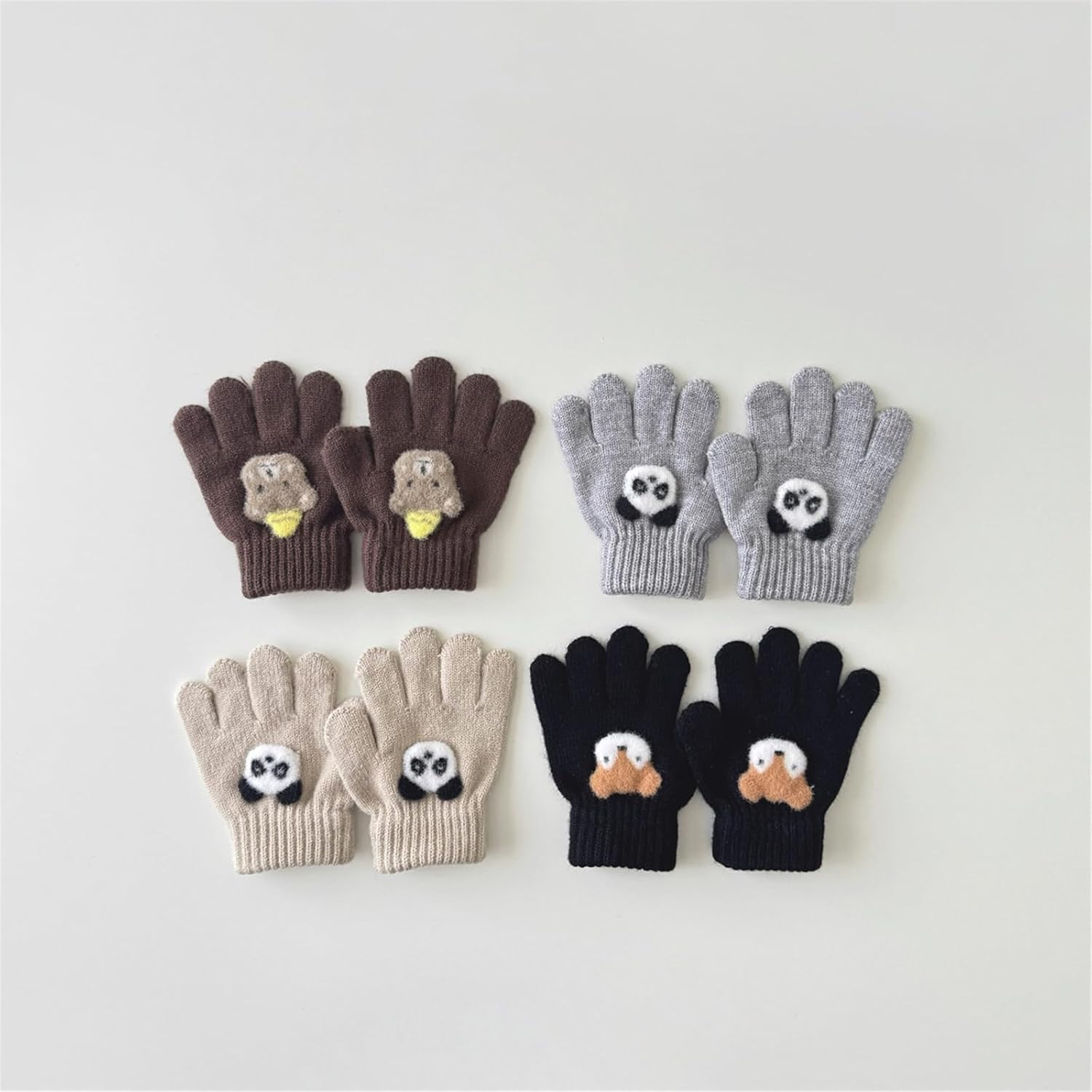 1 Pair Cartoon Gloves Soft & Breathable Knitted Fabric for Girls 3-6T Winter Outdoor Play Mittens Warm Cartoon Gloves