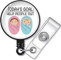 Vista 8 de RN Carrete de identificación retráctil con clip de cocodrilo para refrigerios y narcóticos, divertido soporte para insignias, regalo