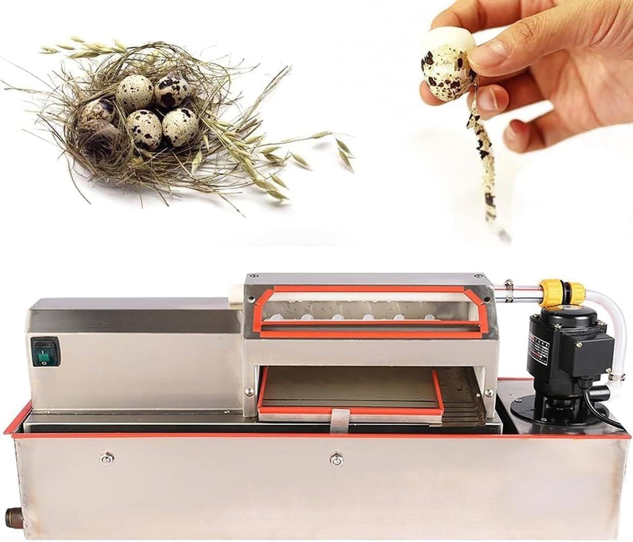 OLSKFUH Quail Egg Peeler Sheller, Electric Household Quail Egg Peeling Machine, Easy-To-Use Huller For Effortless Egg Shell Removal,
