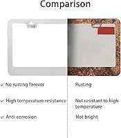 Vista 3 de Ziciner 2 marcos de matrícula, cubierta de acero inoxidable pulido con espejo, decoración de piezas de accesorios exteriores universales con 1 Blanco