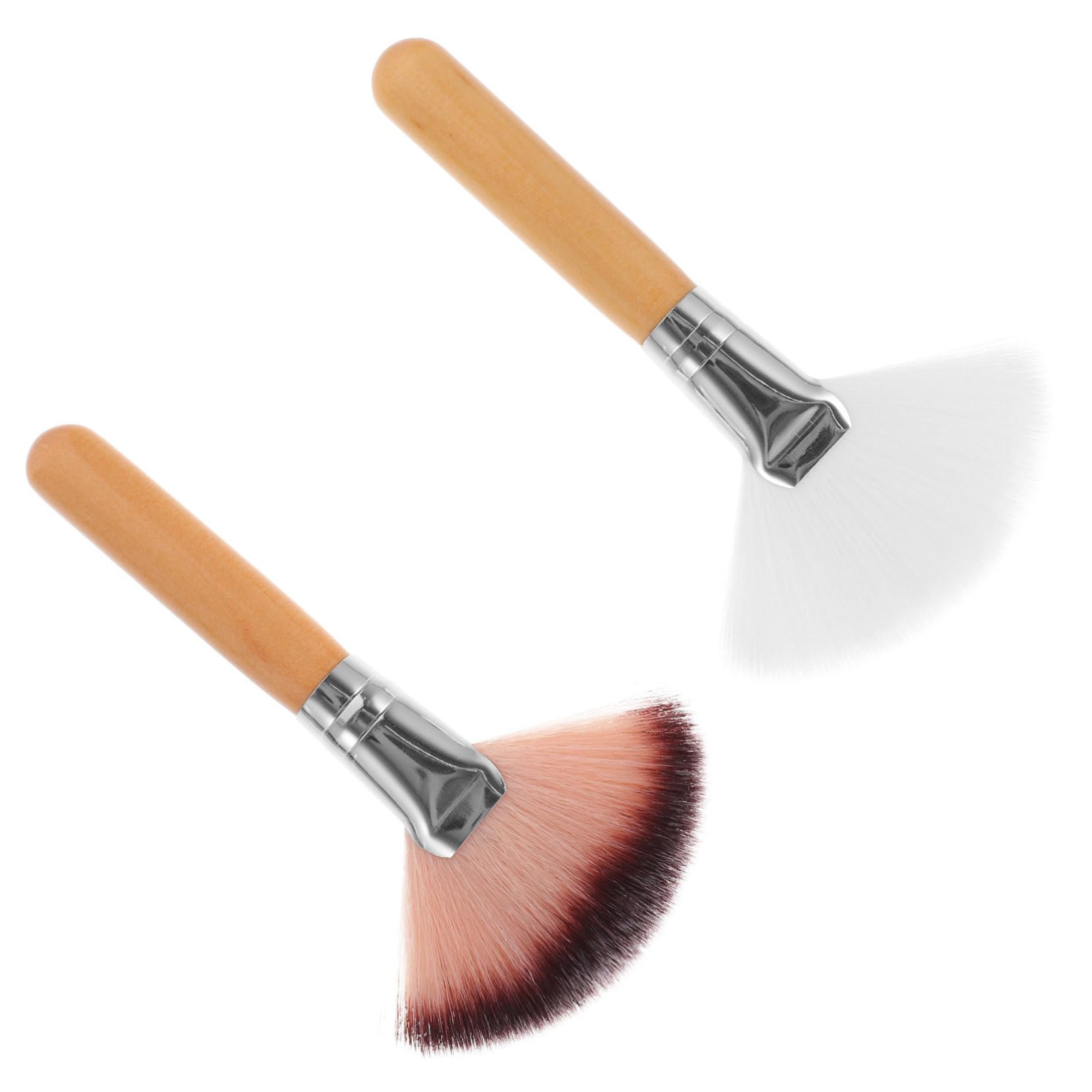 LALAFINA 3sets Makeup Brush Short Handle for Women Great for Foundation Contouring Shading 2pcs*3