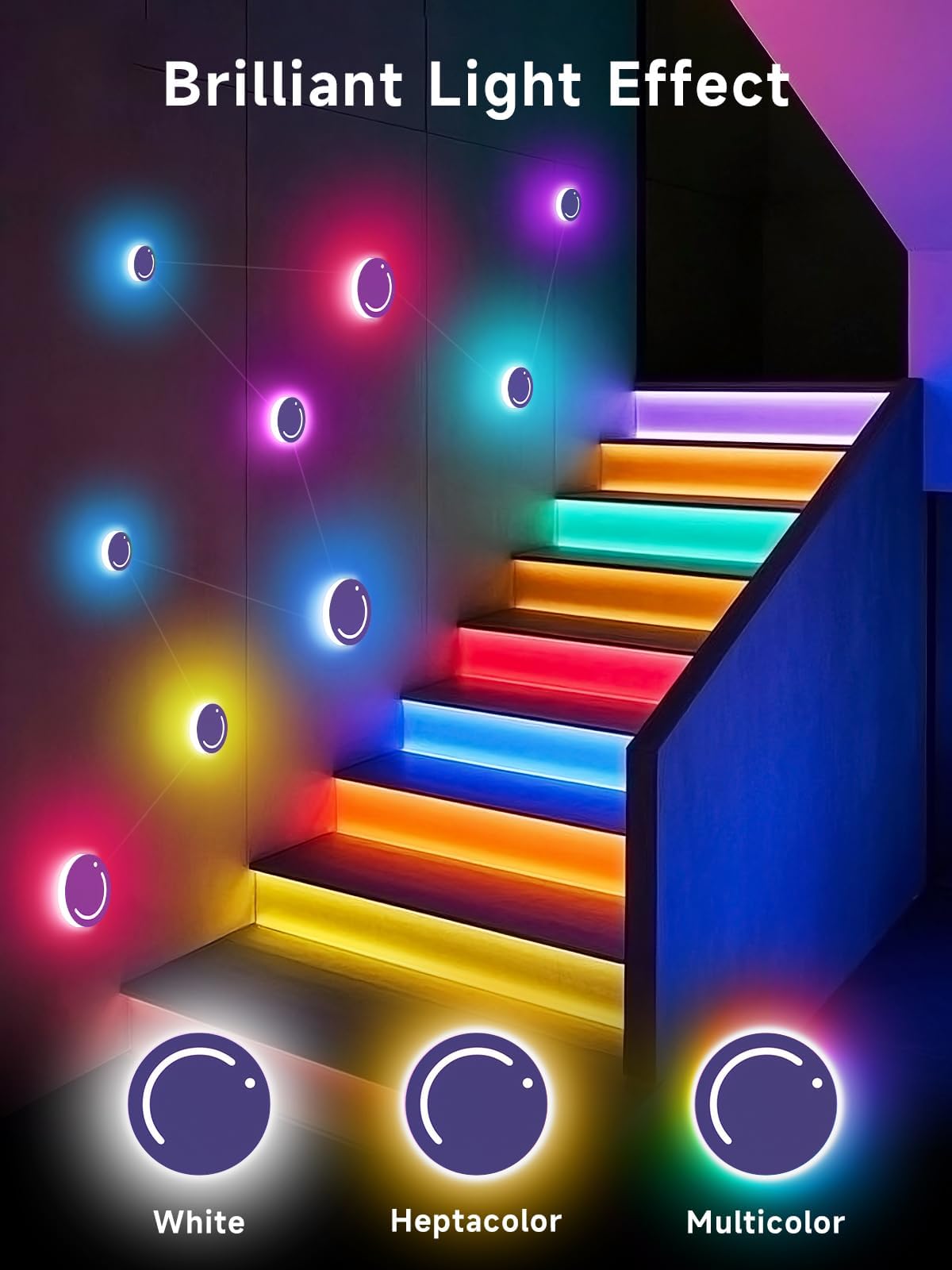 Tyute RGB Smart Wall Light, LED Constellation Light, DIY Starry Night Strip Lights with App & Remote Control, Music Sync - Image 3