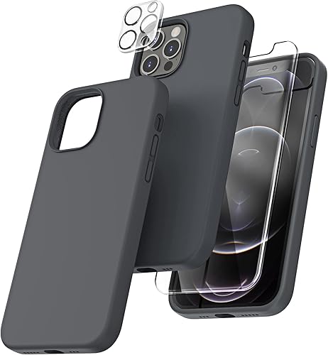 Vista 506 de TOCOL - Funda 5 en 1 para iPhone 11, con 2 protectores de pantalla + 2 protectores de lente de cámara, funda delgada de silicona líquida a prueba