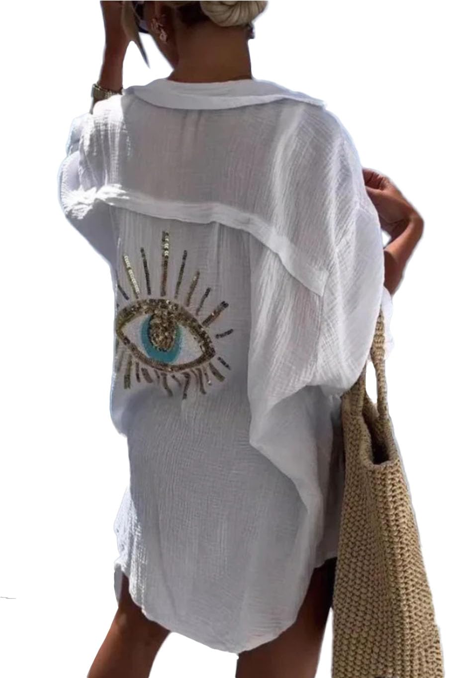 Nmvb Unisex White Womens Linen Long Sleeve Casual Shirt Lapel Collar Blouse Oversized Tees Spring Summer Clothes For Work Casual Streetwear