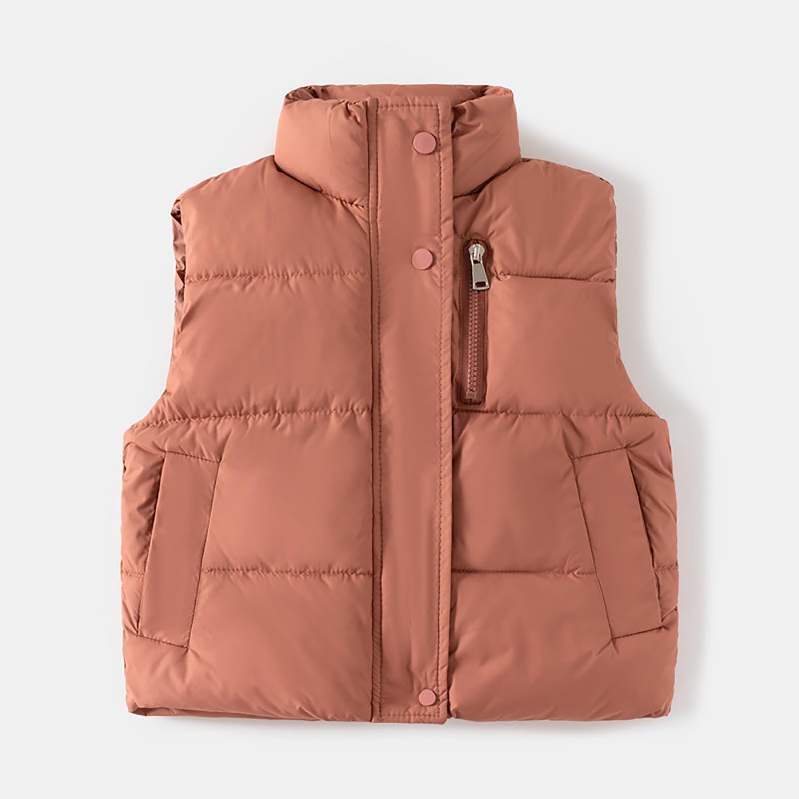 Mochila preescolar para niños de invierno, sin mangas, con cremallera gruesa, chaleco de algodón, chaqueta para bebé