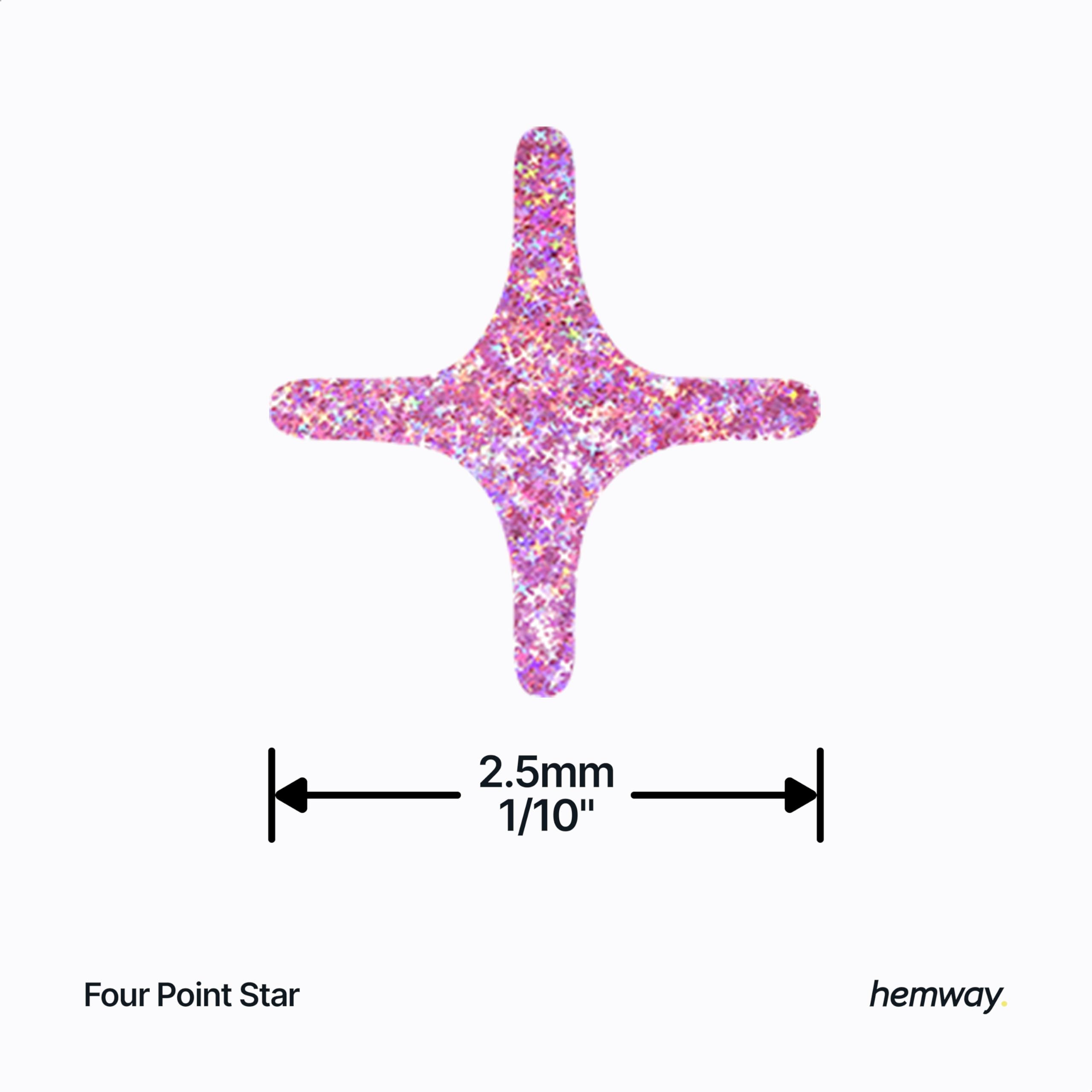 Hemway Craft Glitter Four Point Star Shape, 50g, Pink Holographic, Four Point Star - Pink Holographic, 50g / 1.8oz - Image 3