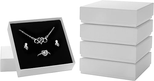 Frantis Paquete de 20 cajas de regalo de joyería, caja de papel grueso a granel para embalaje de regalo de joyería, estuche de regalo de pulsera con