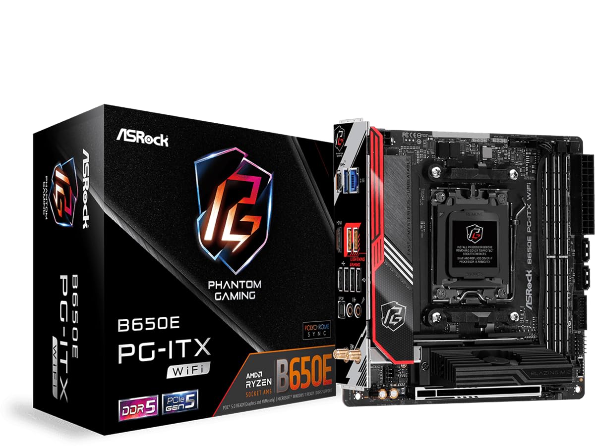 ASRockB650E PG-ITX WiFi (Phantom Gaming) - Supports AMD Ryzen 7000 Series Processors - Mini ITX Motherboard