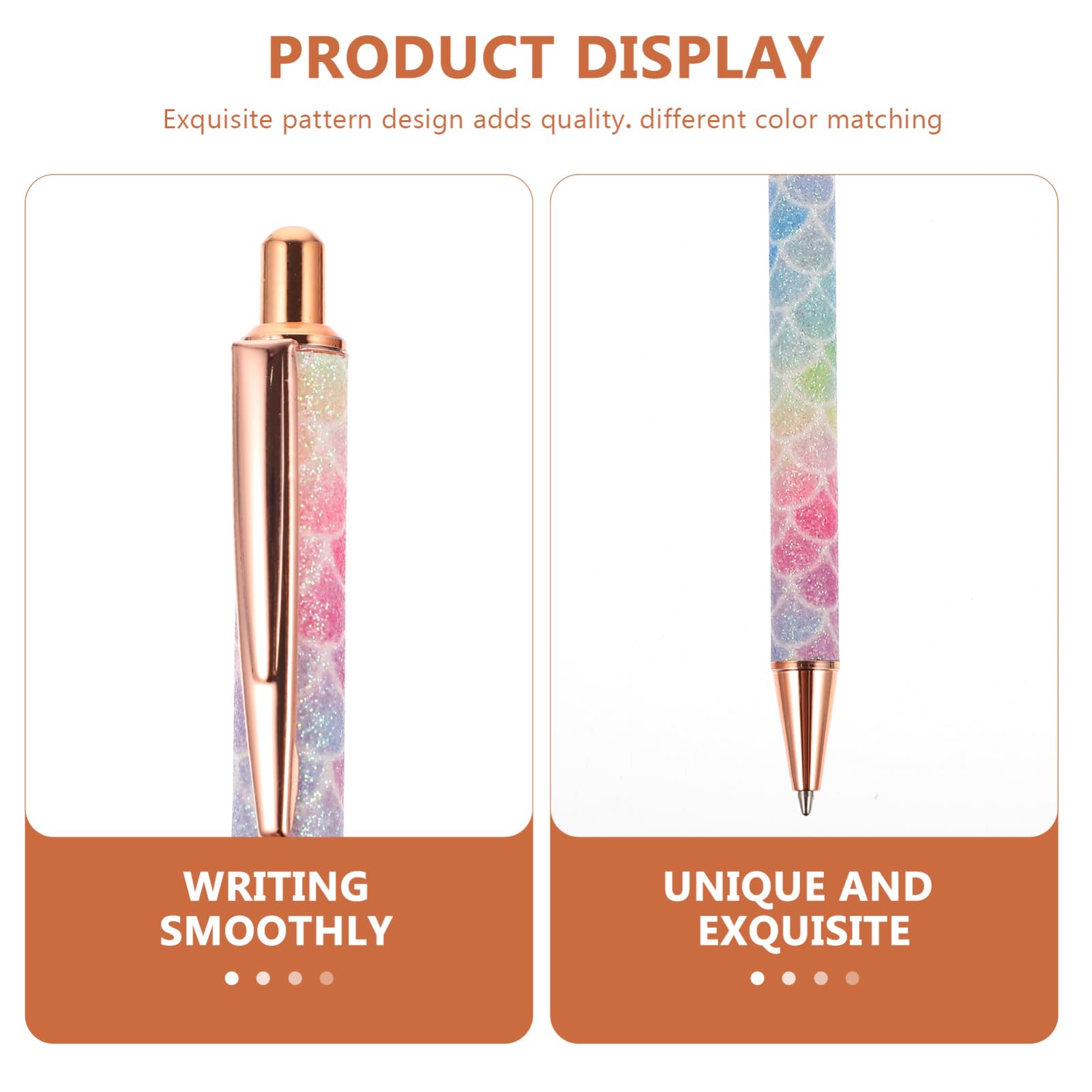 Lot De 5 Stylos À Bille Élégants À Paillettes Design Ergonomique Pour Lécriture Quotidienne Fournitures Scolaires 6 Pièces X 5