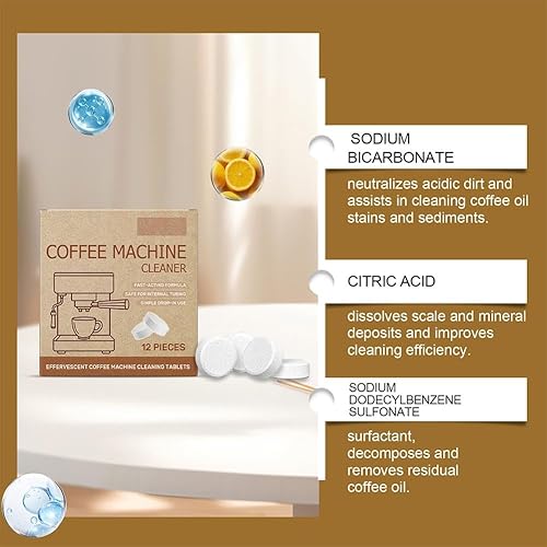 Miniatura 2 de Tabletas descalcificadoras para cafetera, 1224 unidades, compatible con la mayoría de las pestañas de descalcificación y limpieza, máquinas de café